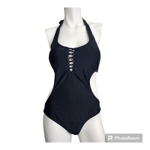 Apollo Black One Piece Swimsuit Size L